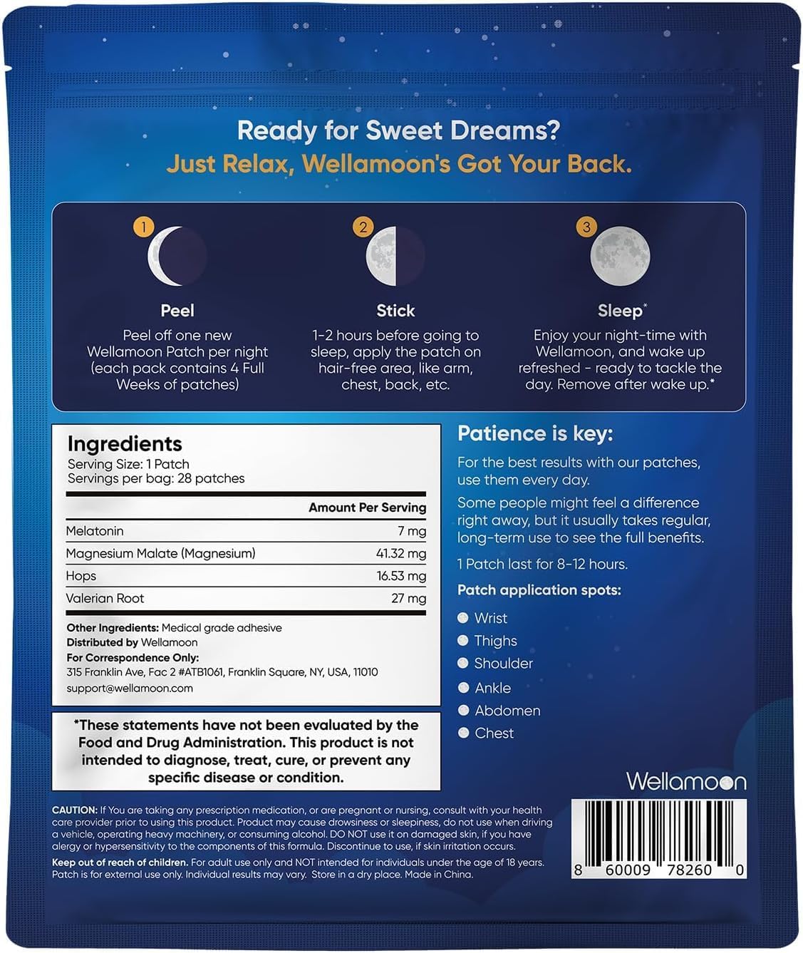 Wellamoon Sleep & Nasal Strip Bundle — Night-time Patch + Nasal Breathing Strips for Better Rest & Comfort