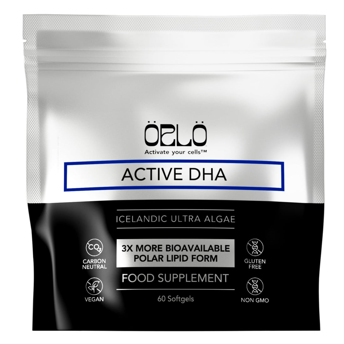 Orlo DHA Supplement 1000mg - 3X Absorption Natural Icelandic Nordic Omega 3 DHA & EPA for Brain & Eye Support – Vegan Fish Oil Alternative, No Fishy Aftertaste, 60 Easy-to-Swallow Mini Softgels OrloBuy Supplements Australia