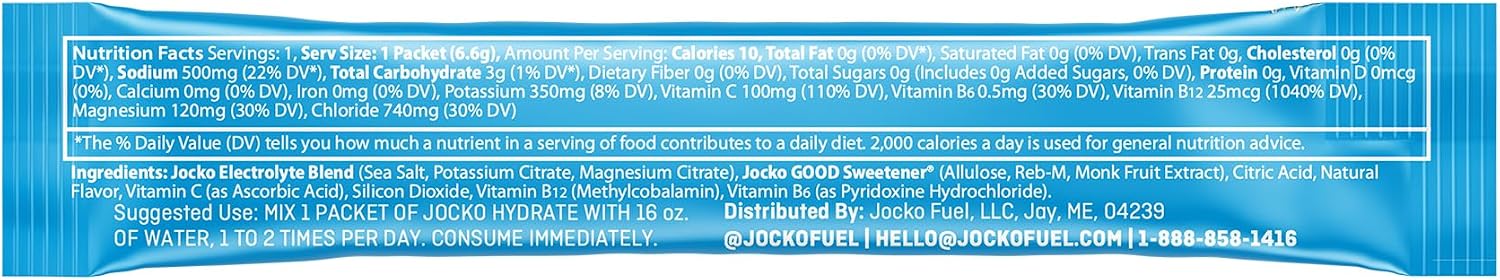 Jocko Fuel Rapid Hydration Powder Blue Raspberry 12ct Box