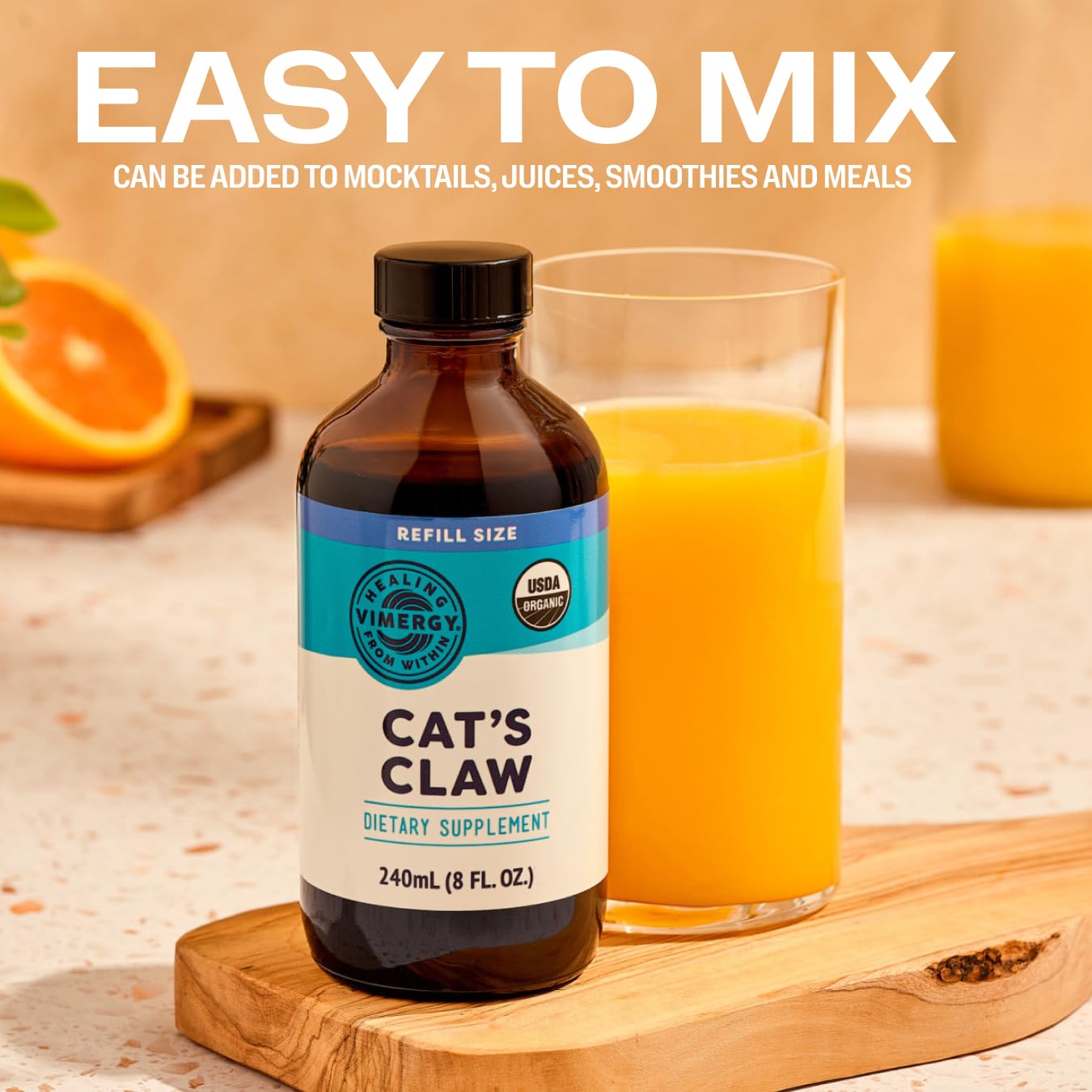 Vimergy USDA Organic Cat’s Claw Liquid – Provides Antioxidant Support* – Benefits The Immune System* – Vegan, Gluten-Free, Non-GMO – 57 Servings (115 mL)