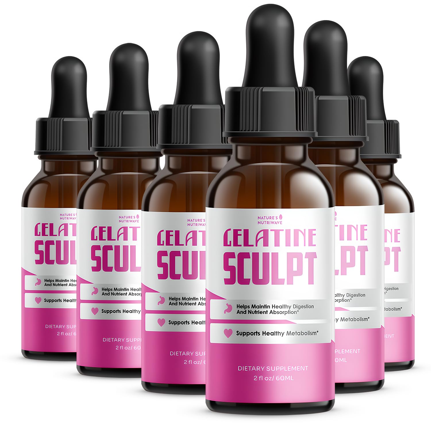 Gelatine Sculpt – Daily Liquid Botanical Supplement with Chromium & Plant Extracts – Clean, Stimulant-Free Formula – Non-GMO, Made in USA, GMP-Certified - 2 fl oz (60 mL), 1 Month Supply