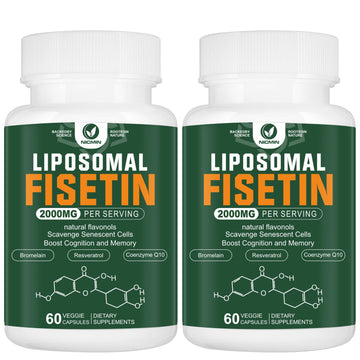 Liposomal Fisetin Supplement, 2000MG, 98% Pure Fisetin Polyphenols Antioxidants, with Quercetin, TMG and Resveratrol, for Healthy Aging, Cognitive Support, 120 Capsules NICMINBuy Supplements Australia