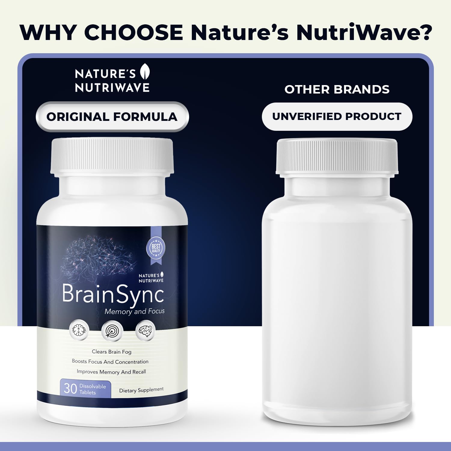 BrainSync – Probiotic Tablets, 3.6 Billion CFU – 30 Ct, 1 Month Supply | Probiotic tablets, 3.6 billion CFU | Easy-to-swallow daily tablet
