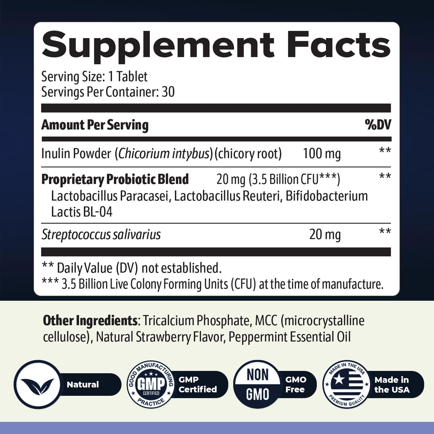 BrainSync – Probiotic Tablets, 3.6 Billion CFU – 30 Ct, 1 Month Supply | Probiotic tablets, 3.6 billion CFU | Easy-to-swallow daily tablet