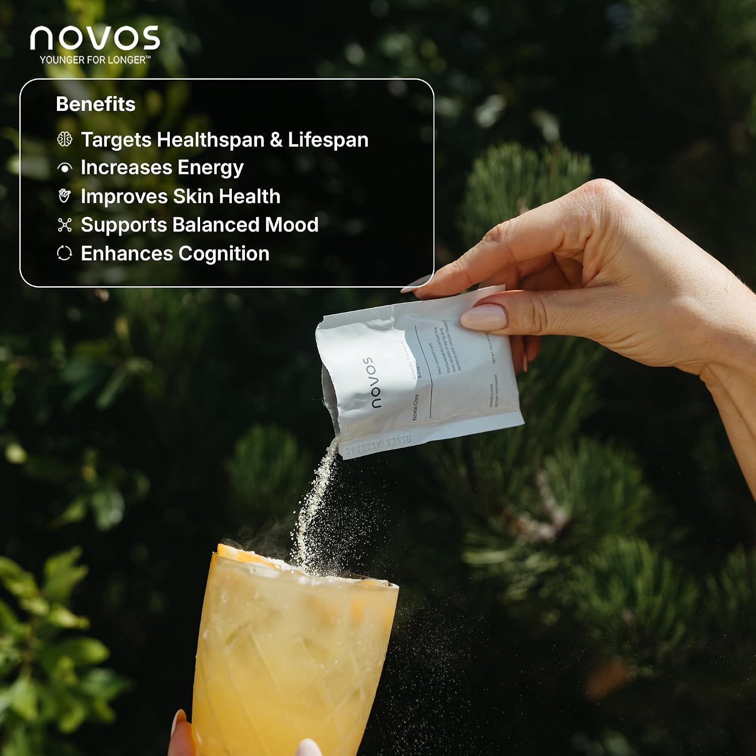 Novos Core Unflavored + Boost NMN – Pure Longevity Stack | NMN Capsules & Unflavored Drink Mix for Cellular Repair, Energy & DNA Support