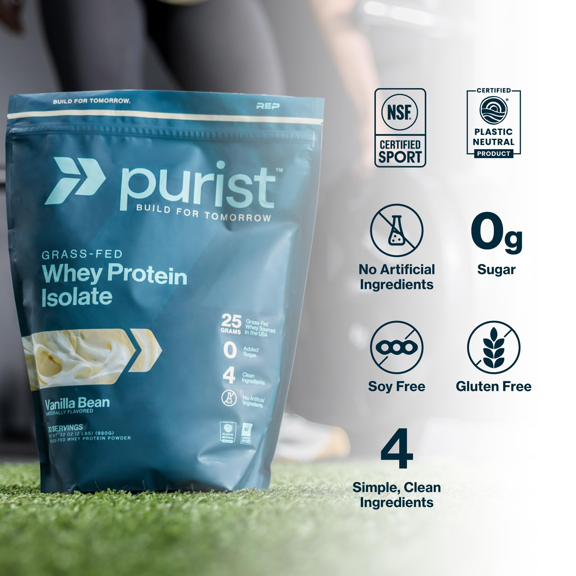 PURIST REP Whey Protein Powder, Premium Milk Chocolate Grassfed Isolate,Workout Recovery, Keto Friendly, Clean Nutrition Meal Replacement, Promotes Lean Muscle, Sugar and Gluten-Free Women Men, 2 Lb PURIST buy supplements Au