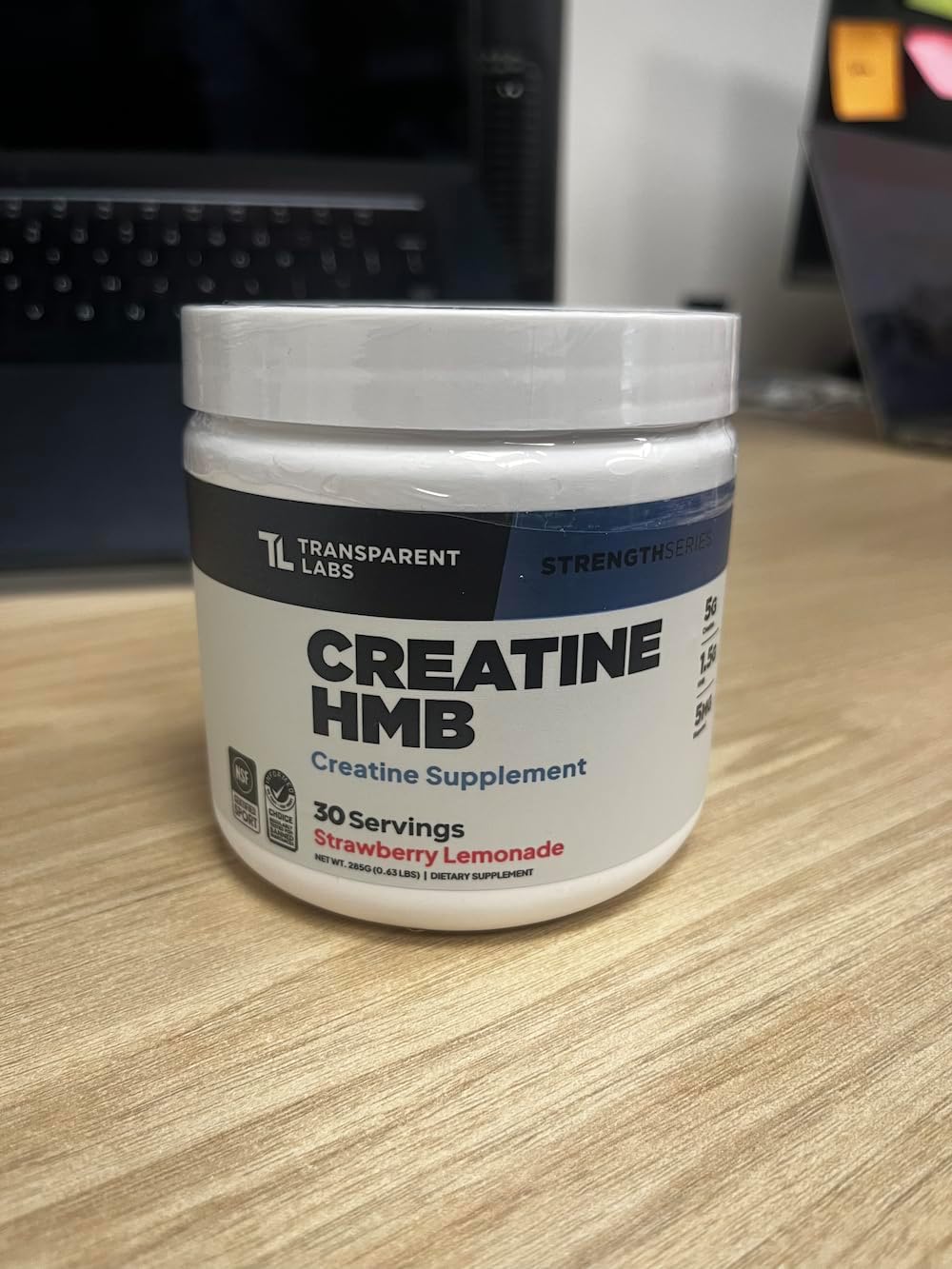 Transparent Labs BCAA Glutamine Powder (30 Servings, Strawberry Lemonade) & Creatine HMB (30 Servings, Strawberry Lemonade)