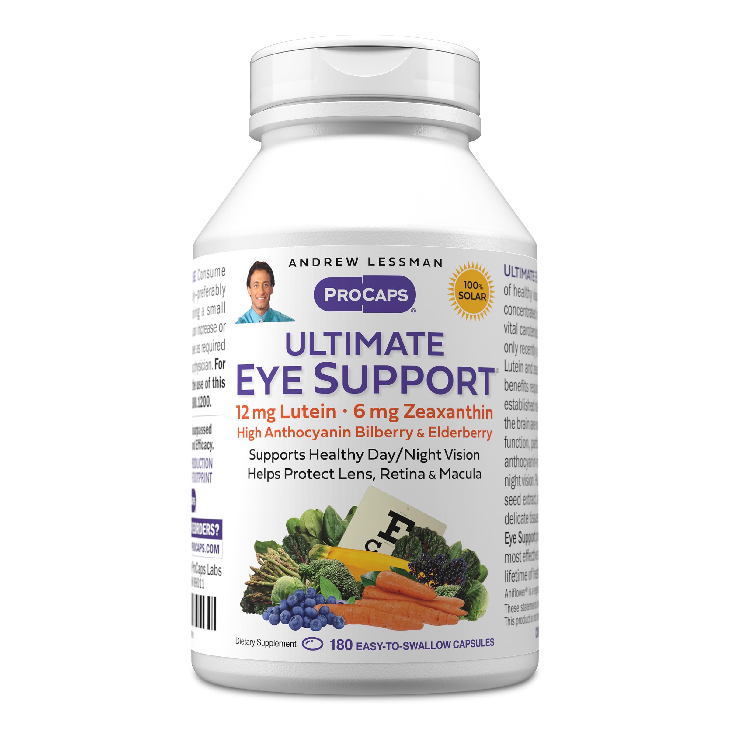 Andrew Lessman Ultimate Eye Support 60 Softgels - 12mg Lutein, 6mg Zeaxanthin, Bilberry, Key Nutrients to Support Eye Health and Promote Healthy Vision. No Additives. Easy to Swallow Softgels
