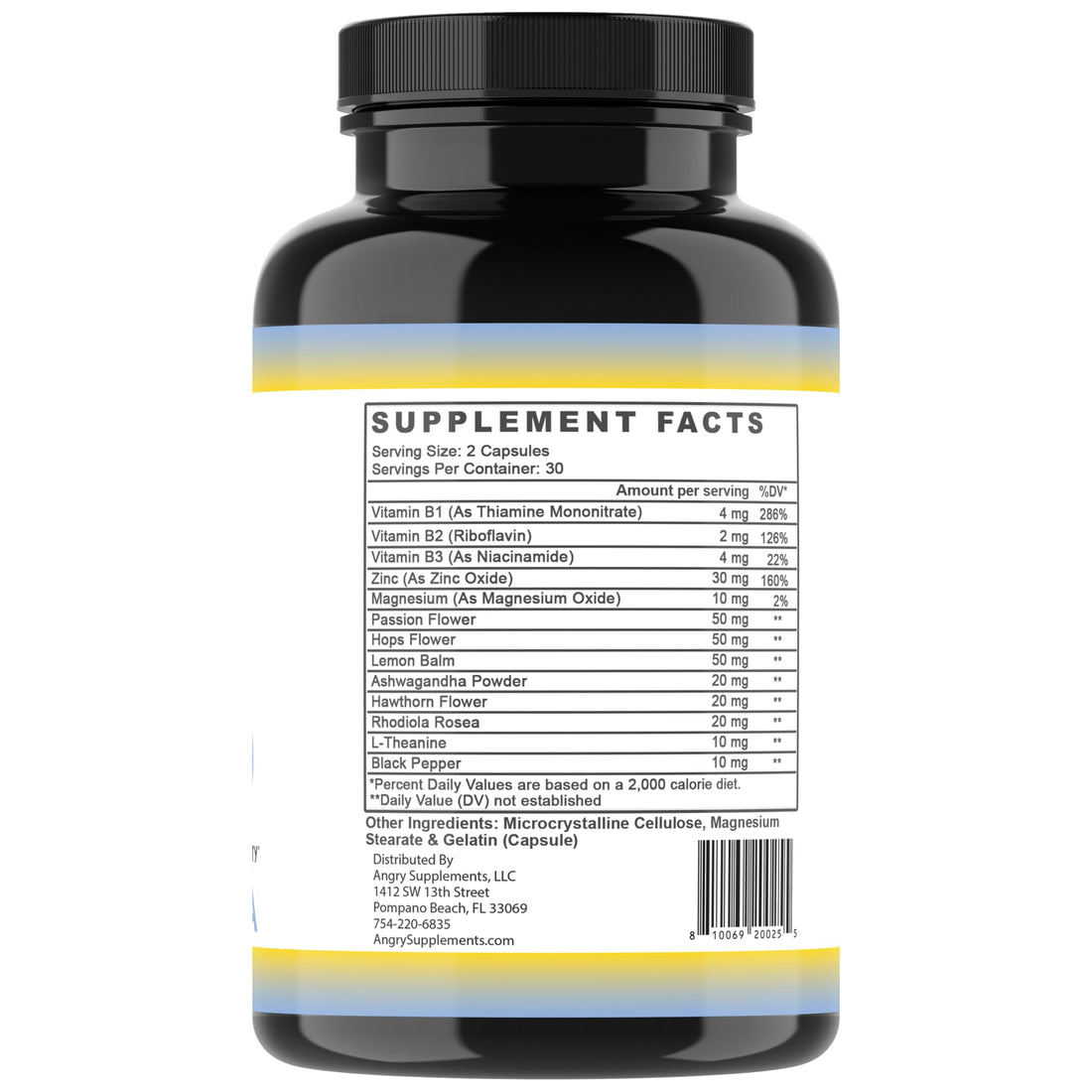 Angry Supplements Stress Less Day-Time Mood Support Pills – Natural Stress Relief with Ashwagandha, Rhodiola, L-Theanine, Magnesium & B Vitamins– Calm Focus & Mental Clarity – 60 Capsules (1-Bottle) Angry SupplementsBuy Supplements Australia