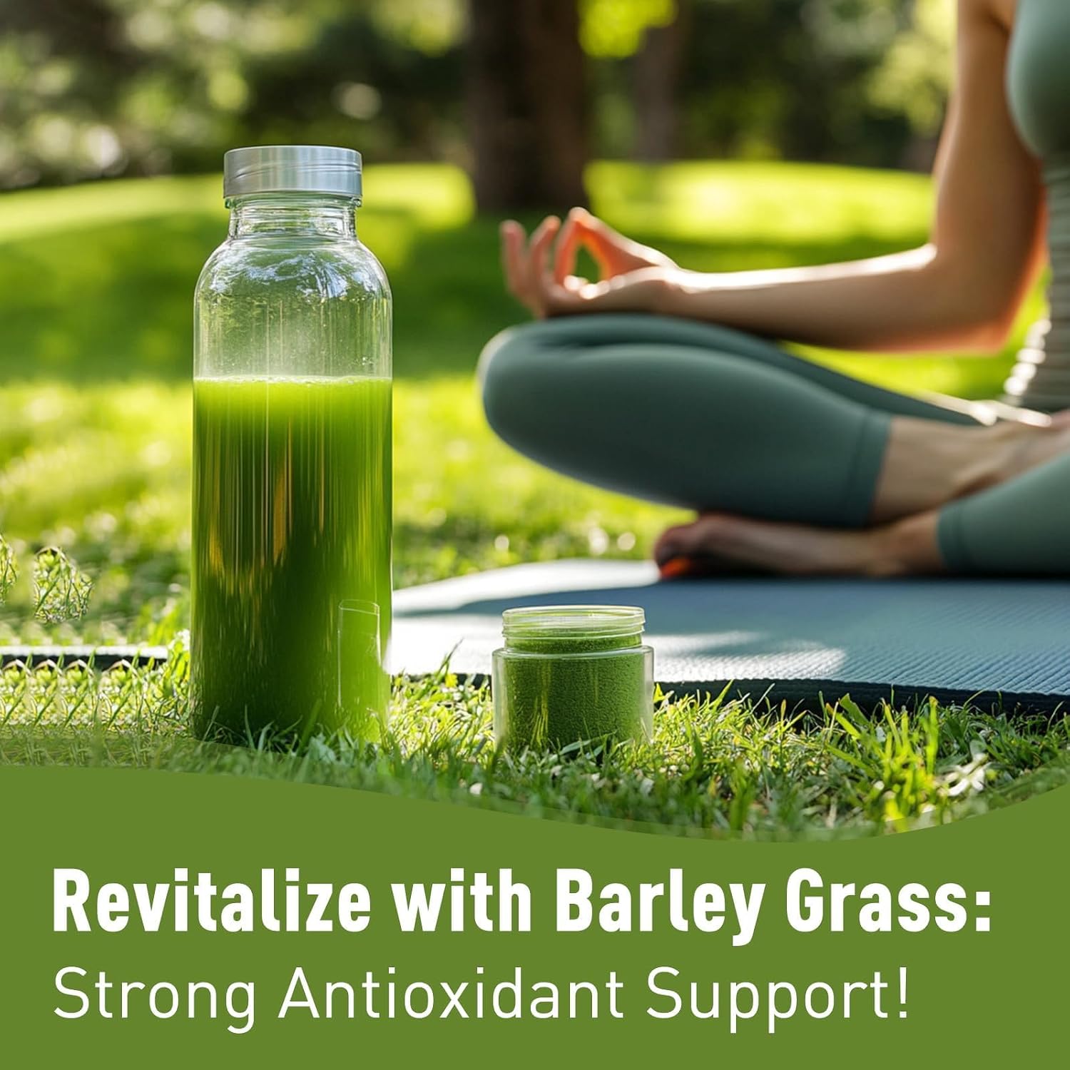 Unleash’d Organic Barley Grass Powder 16 oz – 100% Pure Organic Superfood, Nutrient-Rich Greens with Vitamins, Minerals & Fiber