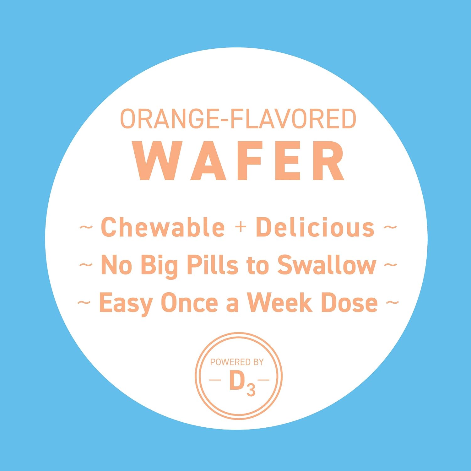 Replesta NX 14,000 IU Vitamin D3 Cholecalciferol, for Vitamin D Deficiency, Once-Weekly Chewable Wafer, Non-GMO, Natural Orange Flavor, 8 Tablets