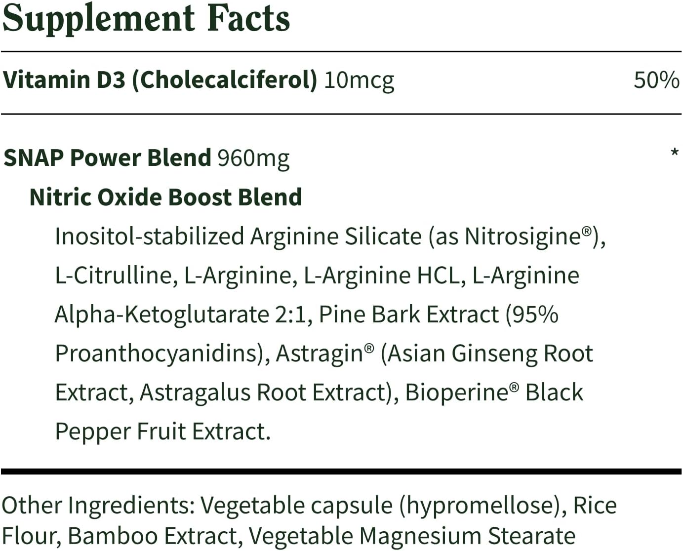Snap Supplements L-Arginine, L-Citrulline & 3 Forms of L-Arginine, 60 Count | Support Healthy Circulation, Nitric Oxide & Exercise Performance, Vegan, Gluten-Free, Non-GMO, 30-Day Supply