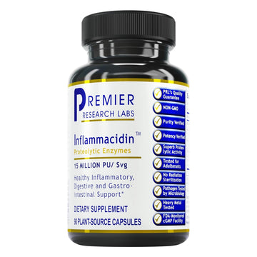 Premier Research Labs Inflammacidin - Digestive Enzymes, Papain from Papaya, and Bromelain Enzymes for Digestion, Plant Enzymes for Women & Men, Vegan Friendly - 90 Vegetarian Capsules Premier Research LabsBuy Supplements Australia