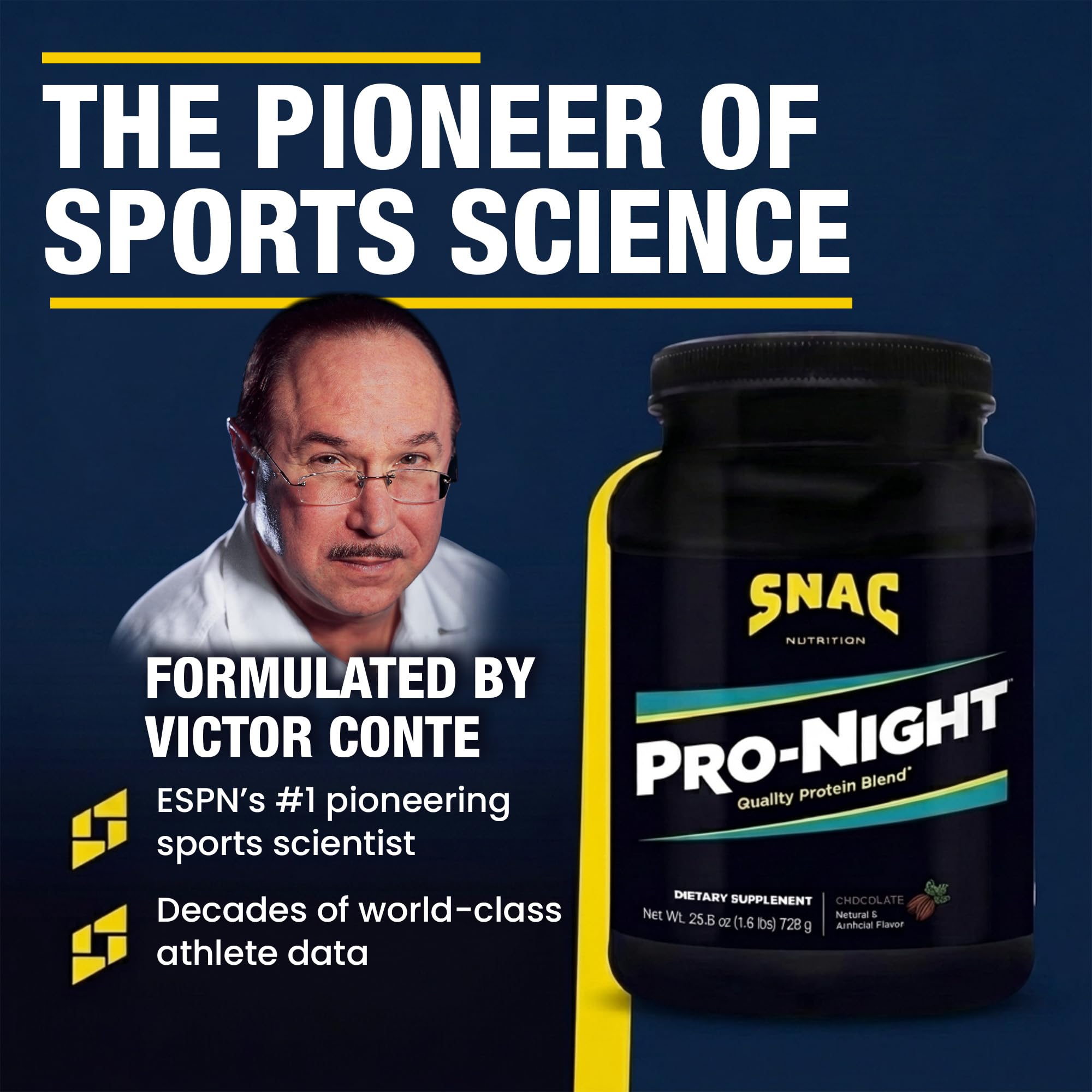 SNAC Pro-Night Protein Powder Blend - Quality Protein Powder for Men and Women, Nighttime Recovery, High Protein Supplement, Supports Muscle Repair, 26g Protein per Serving, Chocolate Flavor, 1.6 lbs SNACBuy Supplements Australia