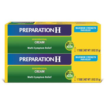 Preparation H Hemorrhoid Symptom Treatment Cream (2 x 1.8 Ounce Tube), Maximum Strength Multi-Symptom Pain Relief with Aloe Preparation HBuy Supplements Australia