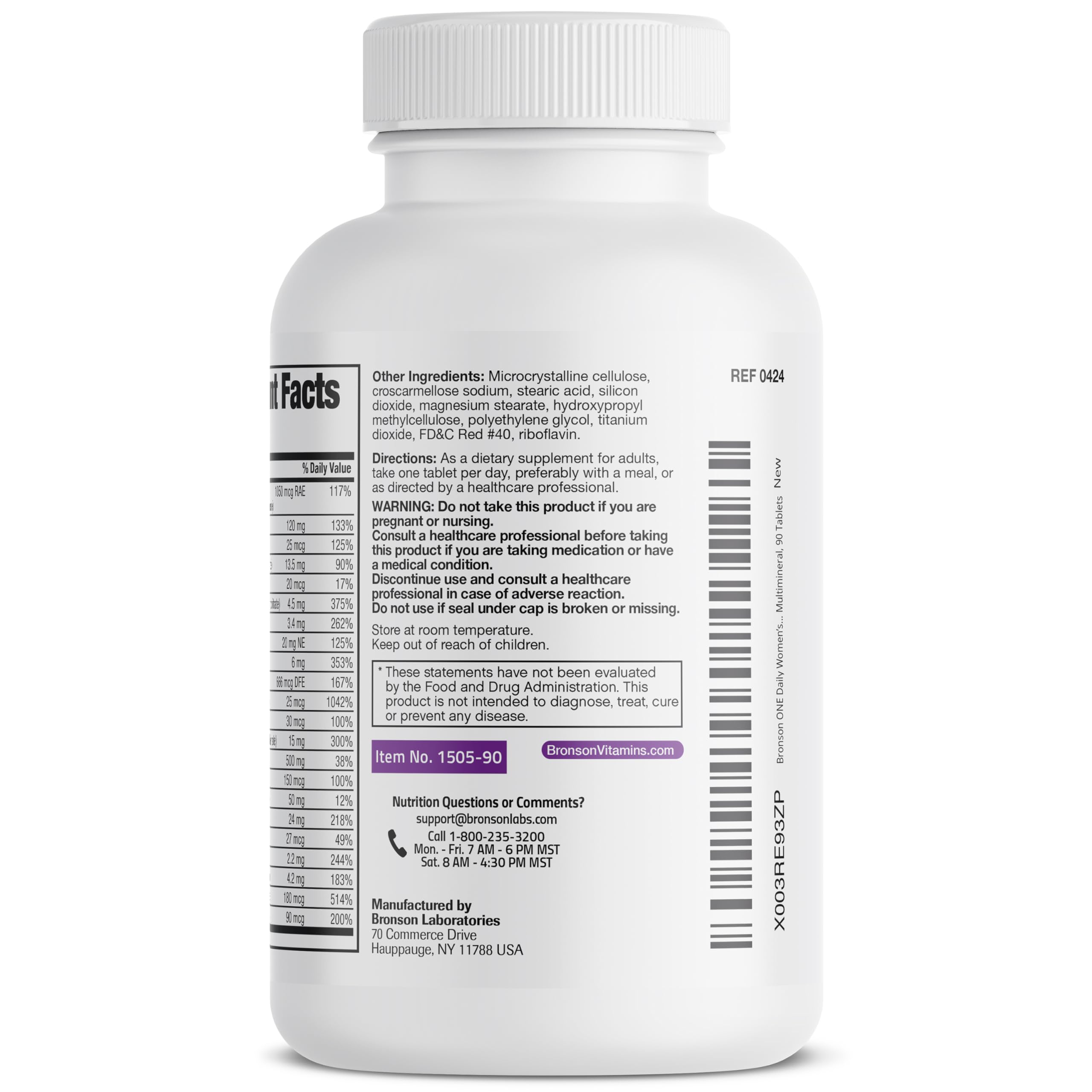 Bronson ONE Daily Women’s 50+ Complete Multivitamin Multimineral, 180 Tablets