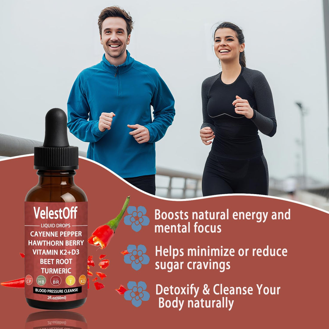 VelestOff liquid drop bottle with a red label on a white background