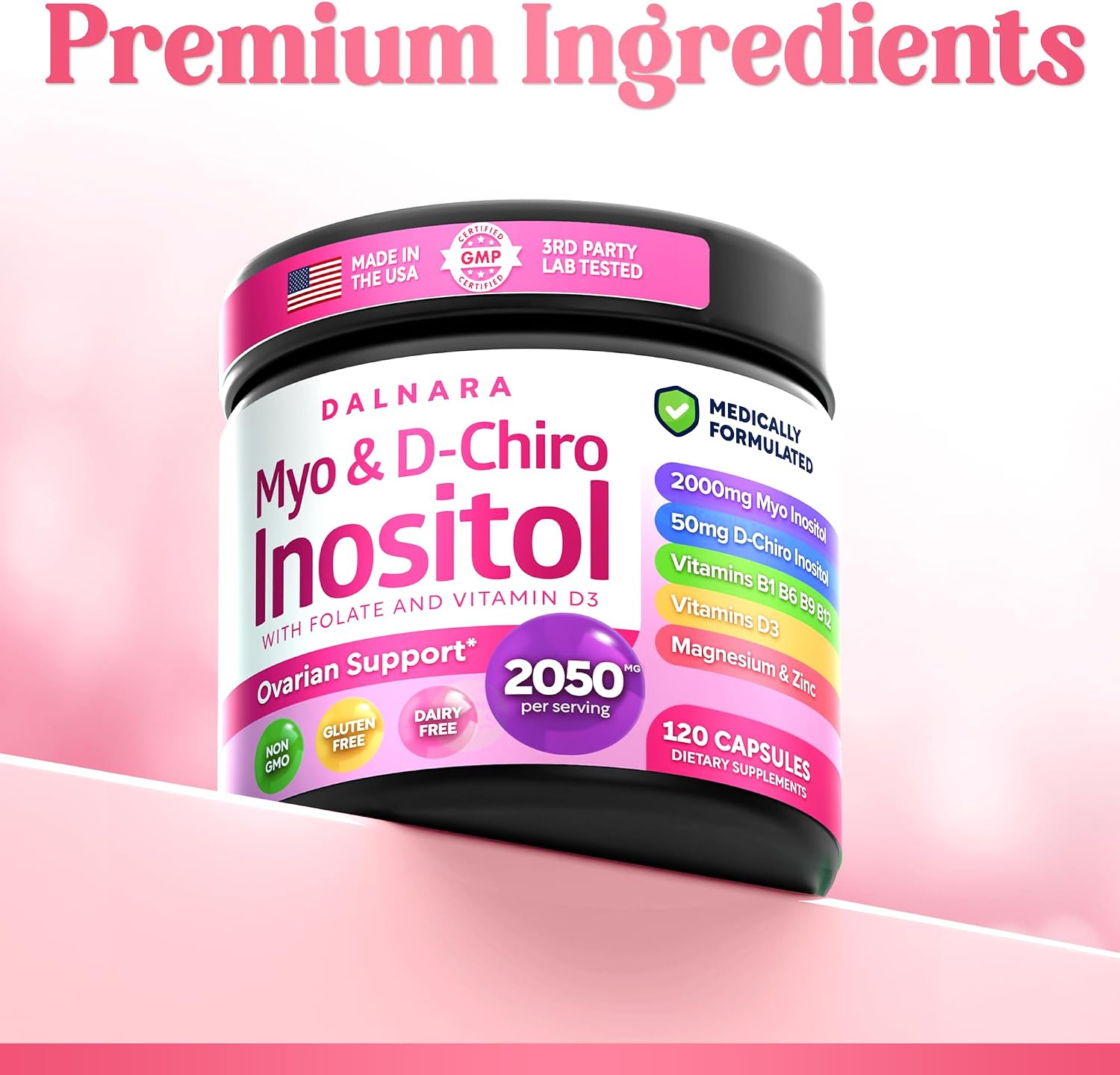 Myo-Inositol & D-Chiro Inositol Supplement for Women 240ct Ideal 40:1 Ratio