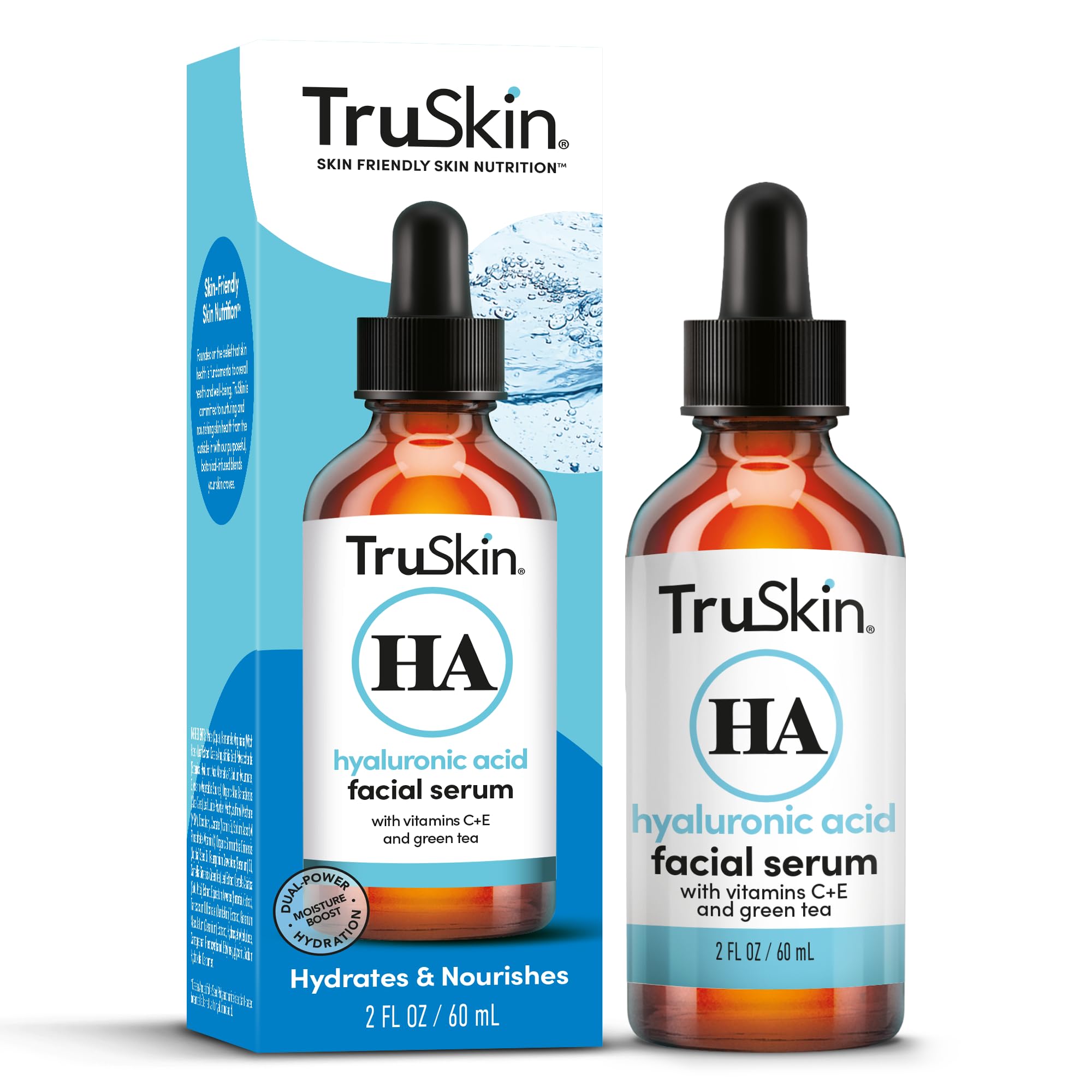 TruSkin Hyaluronic Acid Serum for Face for Hydrated, Plumper Skin, 1 fl oz | With 7 ultra-hydrating ingredients to replenish moisture and leave skin feeling soft, smooth and healthy-looking