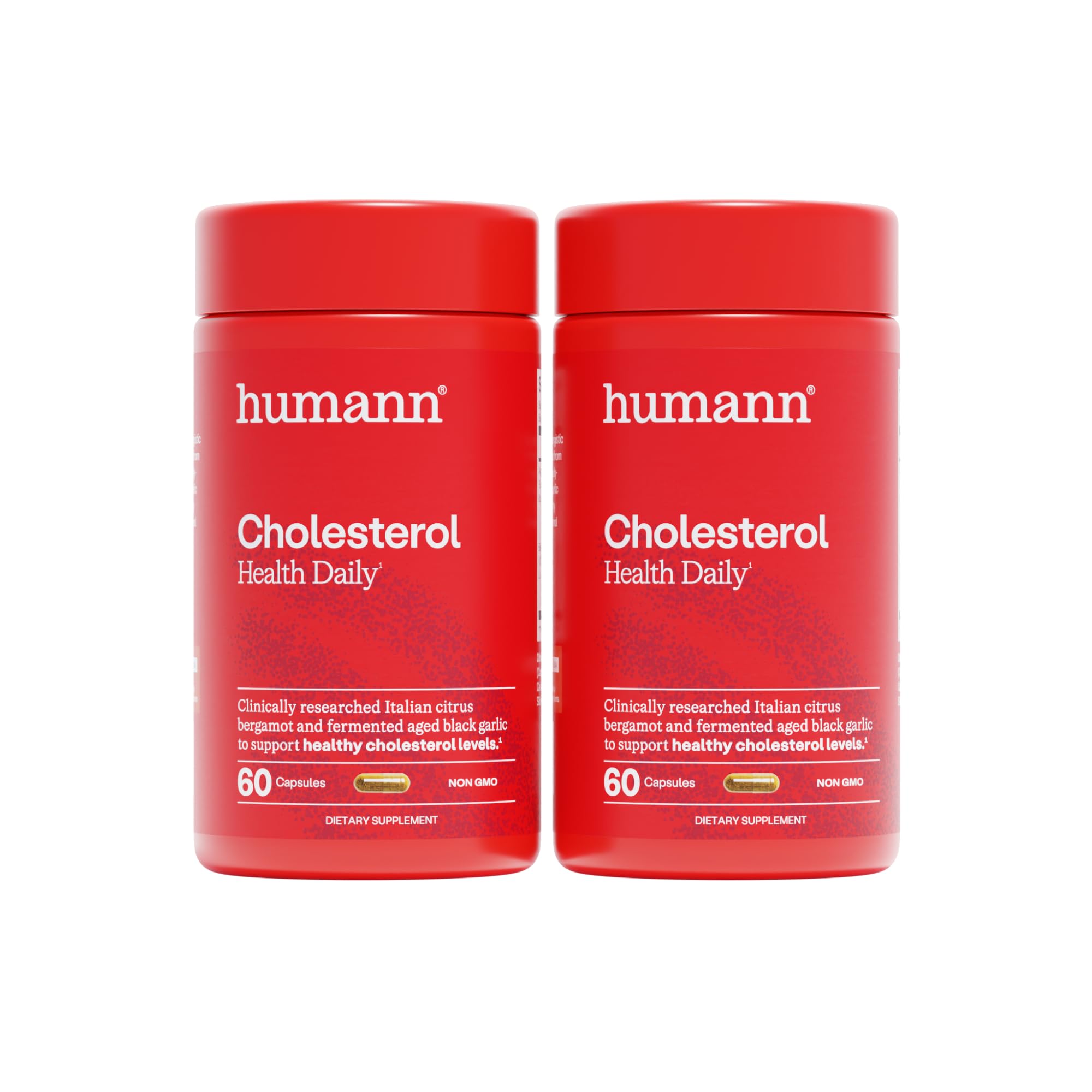 HumanN Cholesterol Health Daily, Aged Black Garlic Extract & Citrus Bergamot, Cholesterol, Lipid, & Liver Support Supplement, 60 Capsules