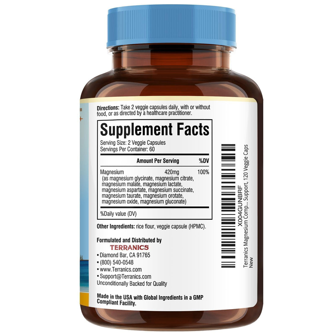 Terranics Magnesium Complex supplement bottle on a white background