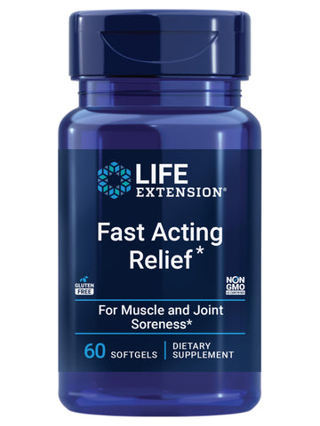 Life Extension Fast Acting Relief, Black Sesame Seeds, Turmeric, Boswellia, Joint Support Supplement, Quick Relief for discomfort in Bones, Joints & Muscles, Gluten-Free, Non-GMO, 60 softgels Life ExtensionBuy Supplements Australia