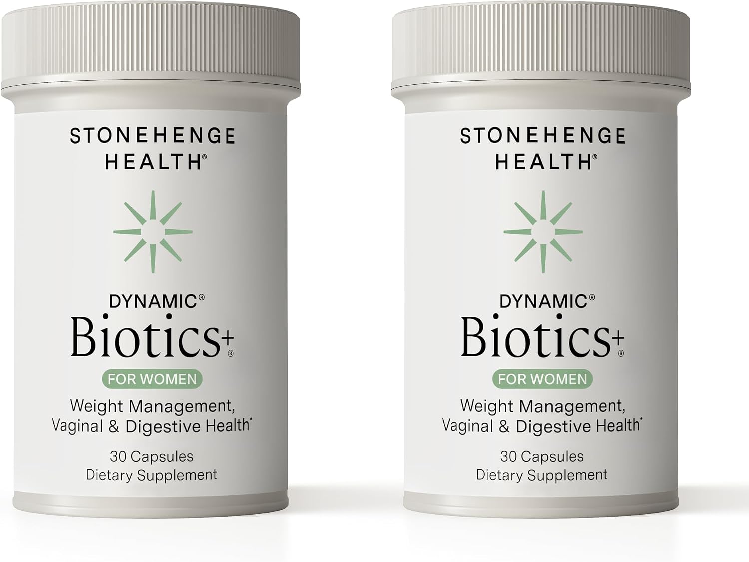 Stonehenge Health Biotics for Women Probiotic 70 Billion CFU, 24 Strains + Prebiotic Fiber, Weight Management, Mood, Digestive, Vaginal & Immune Support, Non-GMO, 30 Delayed-Release Veg Caps (2 Pack)