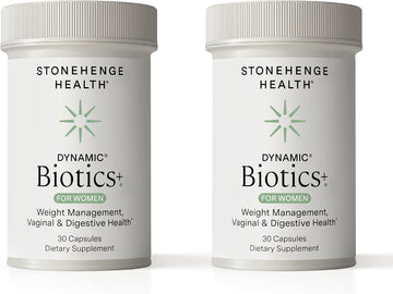 Stonehenge Health Biotics for Women Probiotic 70 Billion CFU, 24 Strains + Prebiotic Fiber, Weight Management, Mood, Digestive, Vaginal & Immune Support, Non-GMO, 30 Delayed-Release Veg Caps (2 Pack)