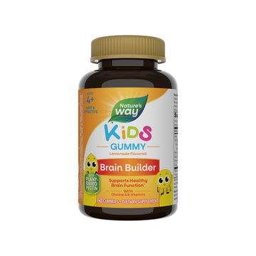 Nature's Way Kids Brain Supplement Gummies, Supports Healthy Brain Function*, Lemonade Flavored, 60 Gummies Nature's WayBuy Supplements Australia