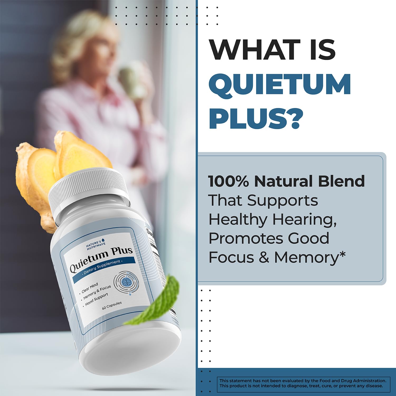 Quietum Plus – Herbal Extract Capsules – 60 Ct, 1 Month Supply | Plant-based capsules with herbal extracts | Non-GMO, GMP Certified | Easy-to-swallow daily capsule