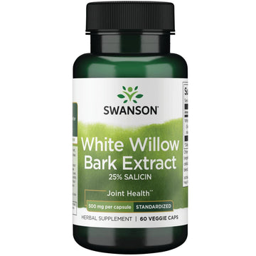 Swanson Maximum Strength White Willow Bark Extract-Promotes Joint Support & Muscle Relief-Standardized to 25% Salicin-Natural Supplement with No Stomach Irritation (60 Veggie Caps, 500mg Each) SwansonBuy Supplements Australia