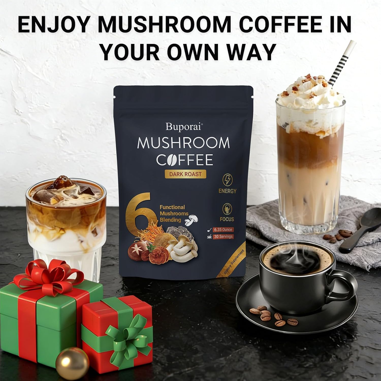 Mushroom Coffee Dark Roast +Medium Roast