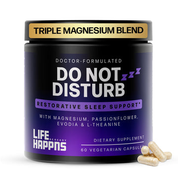 Doctor Formulated Triple Magnesium for Sleep, Calm & Relaxation with Chelated Magnesium Glycinate, L-Theanine, Passionflower & Evodia – Non-Habit, No Melatonin Magnesium Sleep Aid Support Supplement LIFE HAPPNS BE READYBuy Supplements Australia