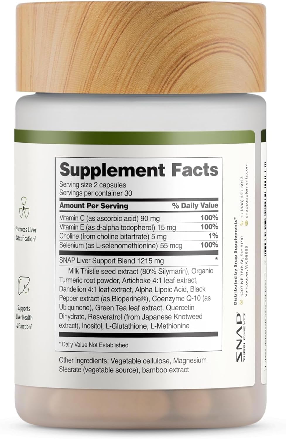 Snap Supplements Milk Thistle Silymarin Liver Support & Detox, 60 Ct 2-Pack | 80% Silymarin Milk Thistle with Turmeric, Dandelion, Artichoke & CoQ10, Vegetarian Liver Health Supplement, Vegan, Non-GMO
