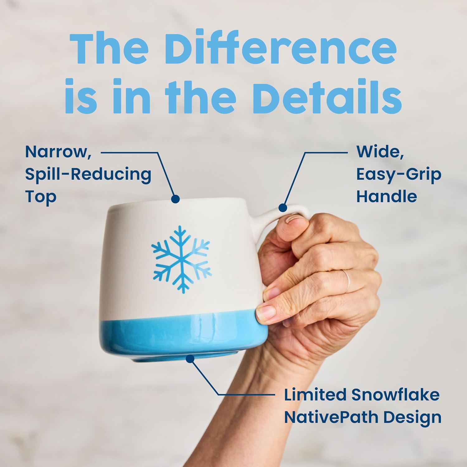 NativePath Ceramic Snowflake Mug - 14 oz