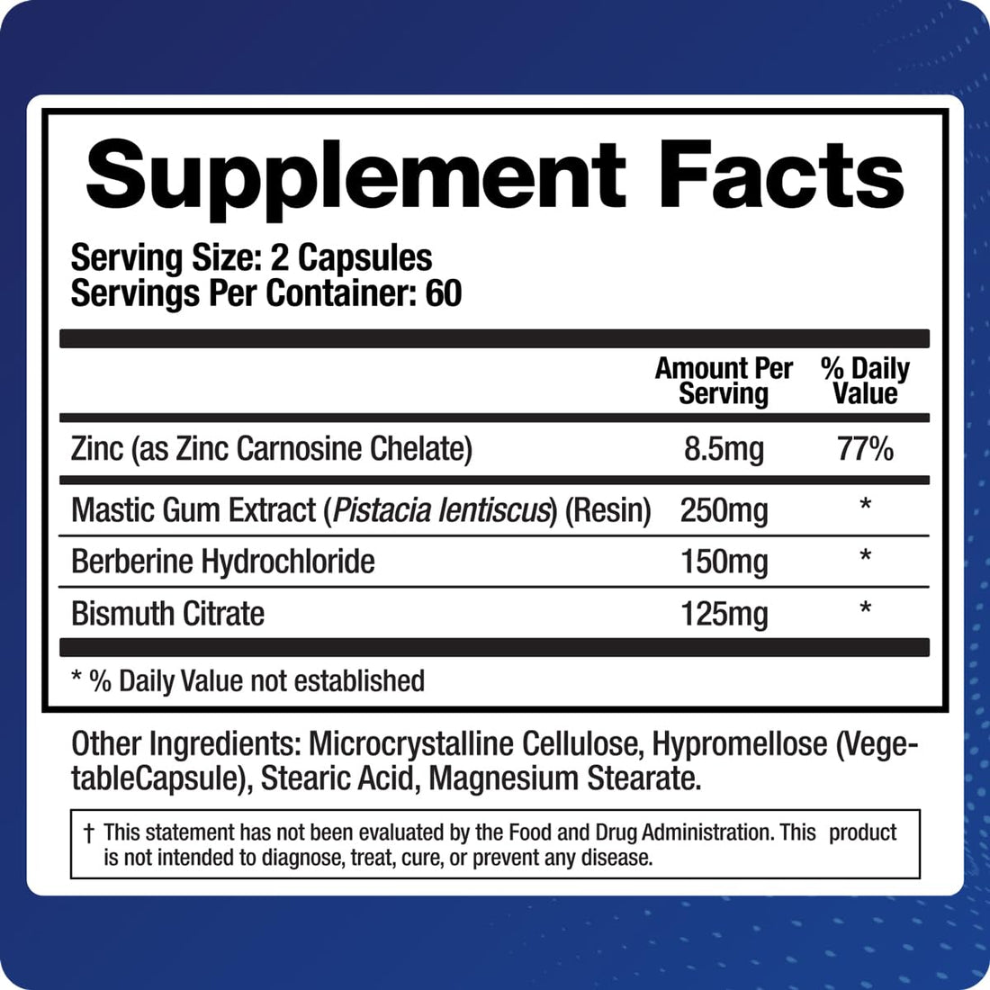 BioMatrix Pylor-X Gut Health Supplement – Mastic Gum, Berberine, Zinc Carnosine & Bismuth Salts for Gastric Support, Digestive Comfort, Stomach Lining Protection - (120 Capsules) 30-60 Day Supply BioMatrixBuy Supplements Australia