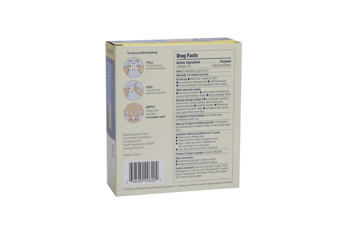 TenderGentle Four Percent Lidocaine Patches - 30 Back Pain Relief Patches with 4% Lidocaine for Aches, Muscle and Joint Discomfort - 3.9" x 5.5" Back, Shoulder, and Neck Pain Patch TenderGentleBuy Supplements Australia