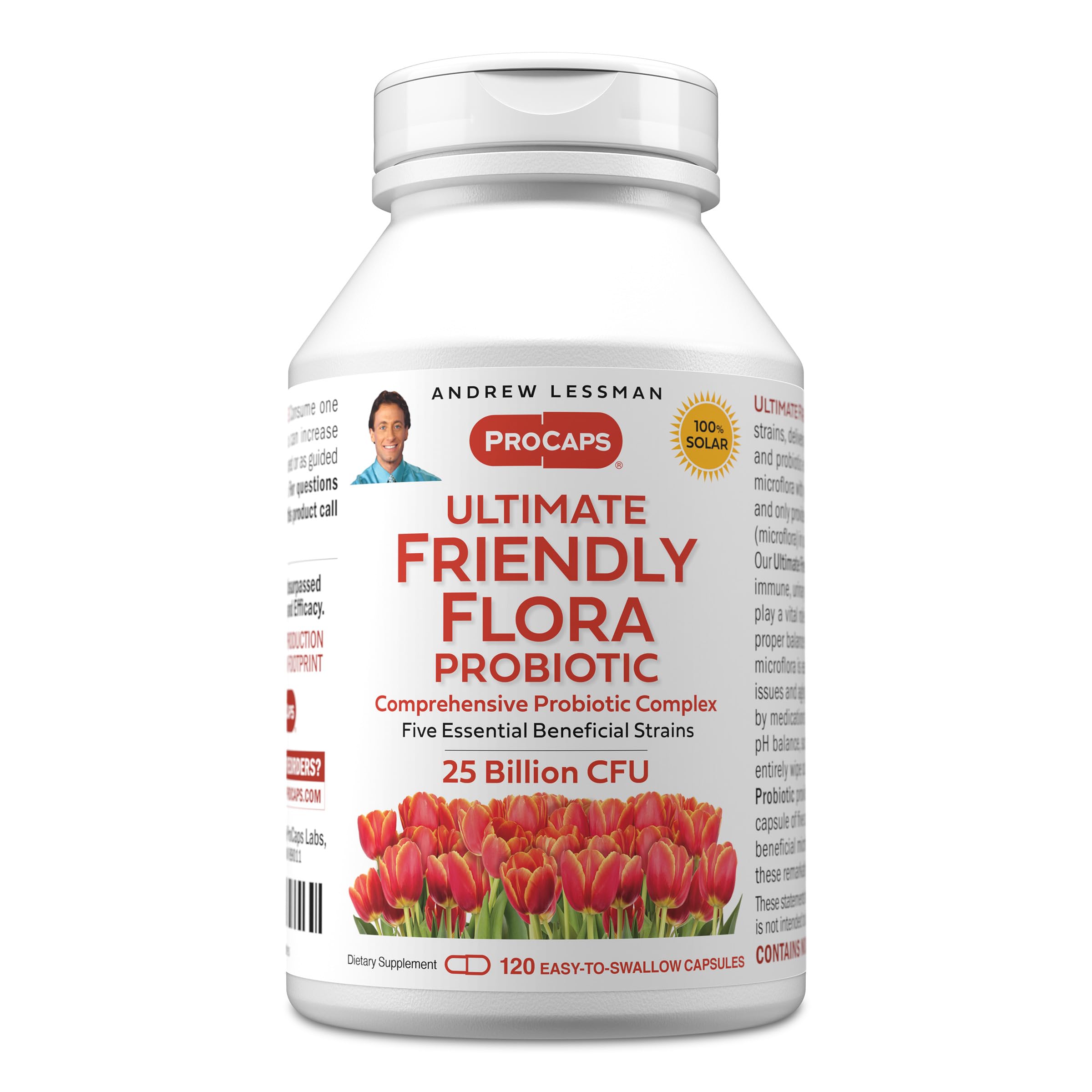 Andrew Lessman ProCaps Probiotic 25 Billion CFU 60 Capsules for Women & Men | Shelf-stable 25 Billion CFU. Four probiotic strains. No refrigeration required. Supports digestive & immune health.