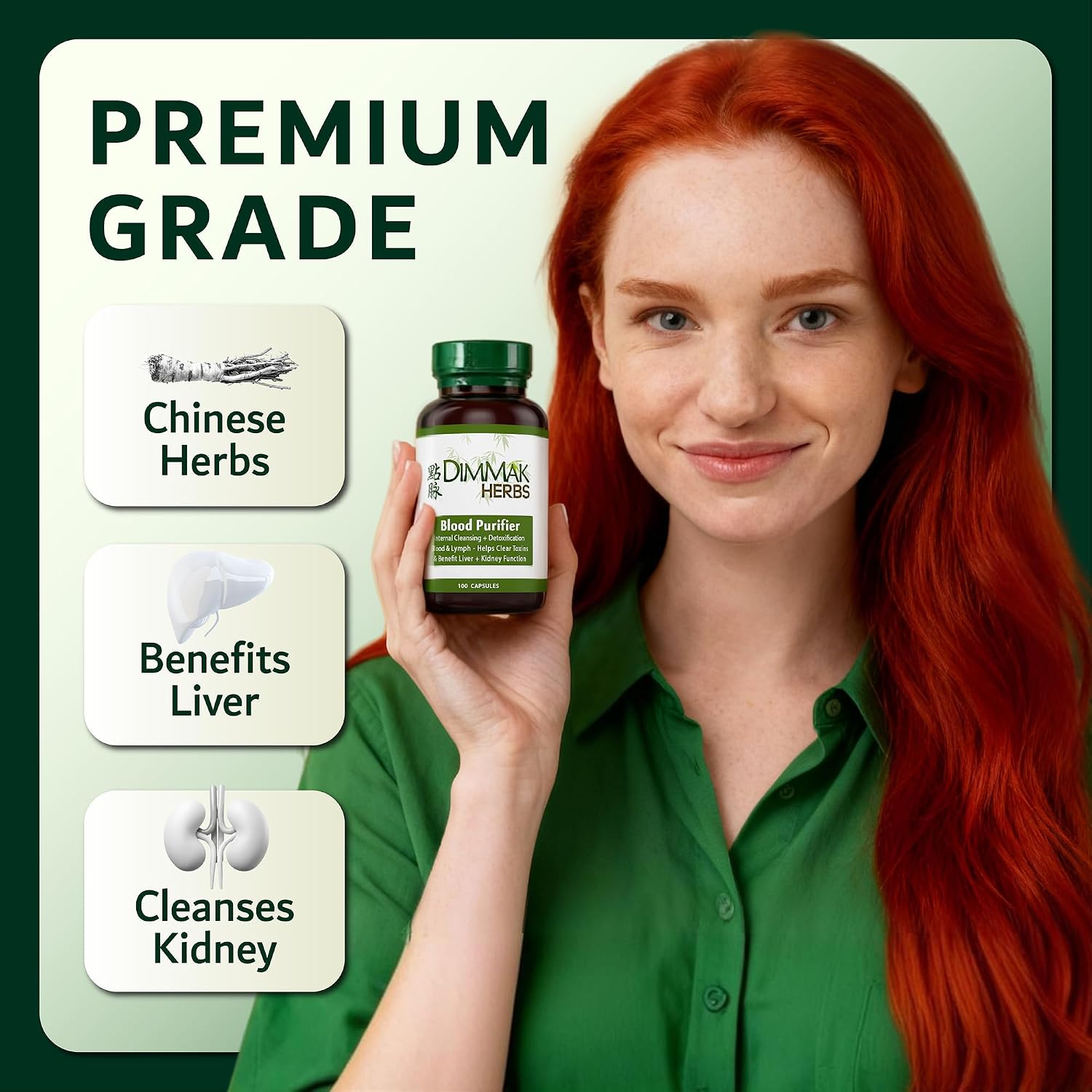 Blood Purifier & Lymphatic Cleanse- Systemic Detox Supplement for Skin, Liver, & Immune Health- Organic Andrographis & Coptis Herbal Formula- Vegan, Non-Laxative- 100 Capsules