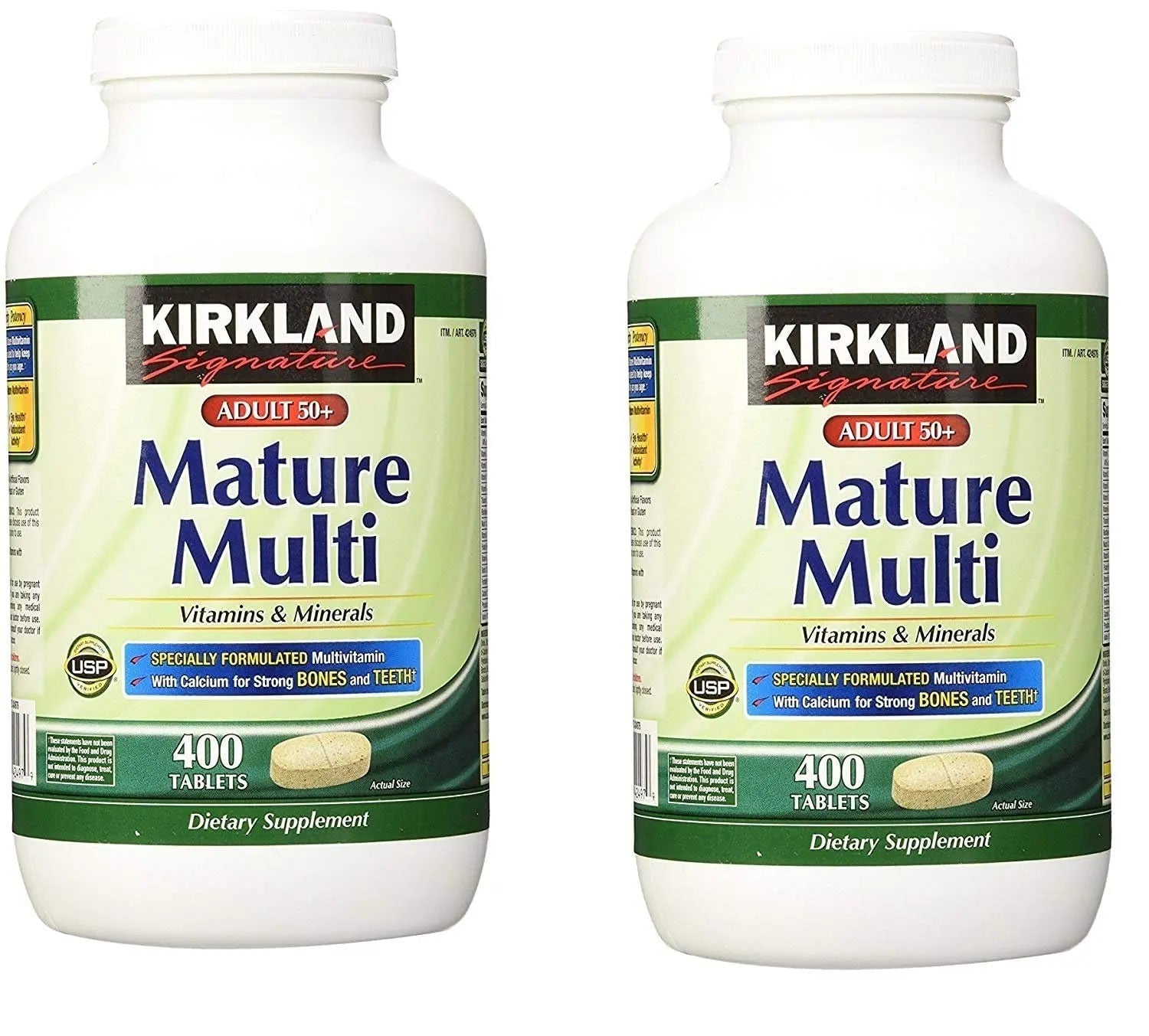 Kirkland Signature Adult 50+ Multi Vitamins & Minerals, 400 Tablets (2 Pack) KIRKLAND