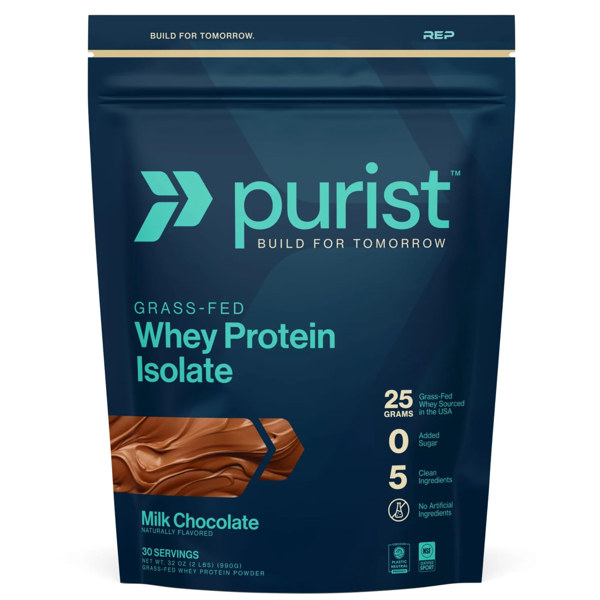 PURIST REP Whey Protein Powder, Premium Milk Chocolate Grassfed Isolate,Workout Recovery, Keto Friendly, Clean Nutrition Meal Replacement, Promotes Lean Muscle, Sugar and Gluten-Free Women Men, 2 Lb PURIST buy supplements Au
