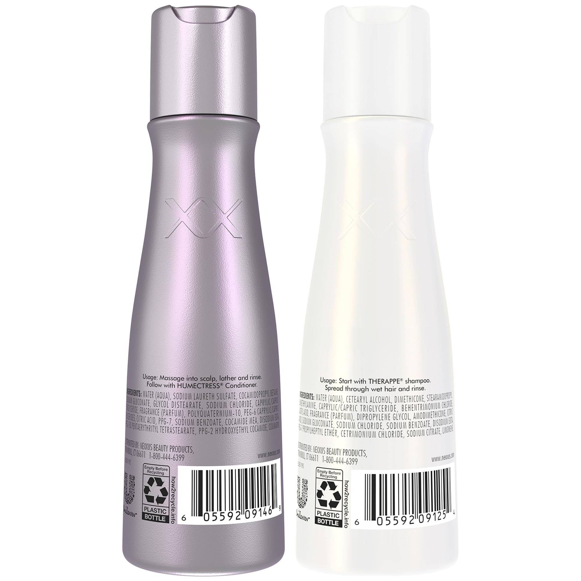 Nexxus Travel Shampoo and Conditioner, Therappe & Humectress, 3 Oz Ea | Ultimate Moisture Protein Treatment for Dry, Damaged Hair with Elastin Protein & Green Caviar | Hair Products for Women & Men