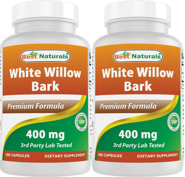 Best Naturals White Willow Bark 400 mg 180 Capsules (180 Count (Pack of 2)) Best NaturalsBuy Supplements Australia