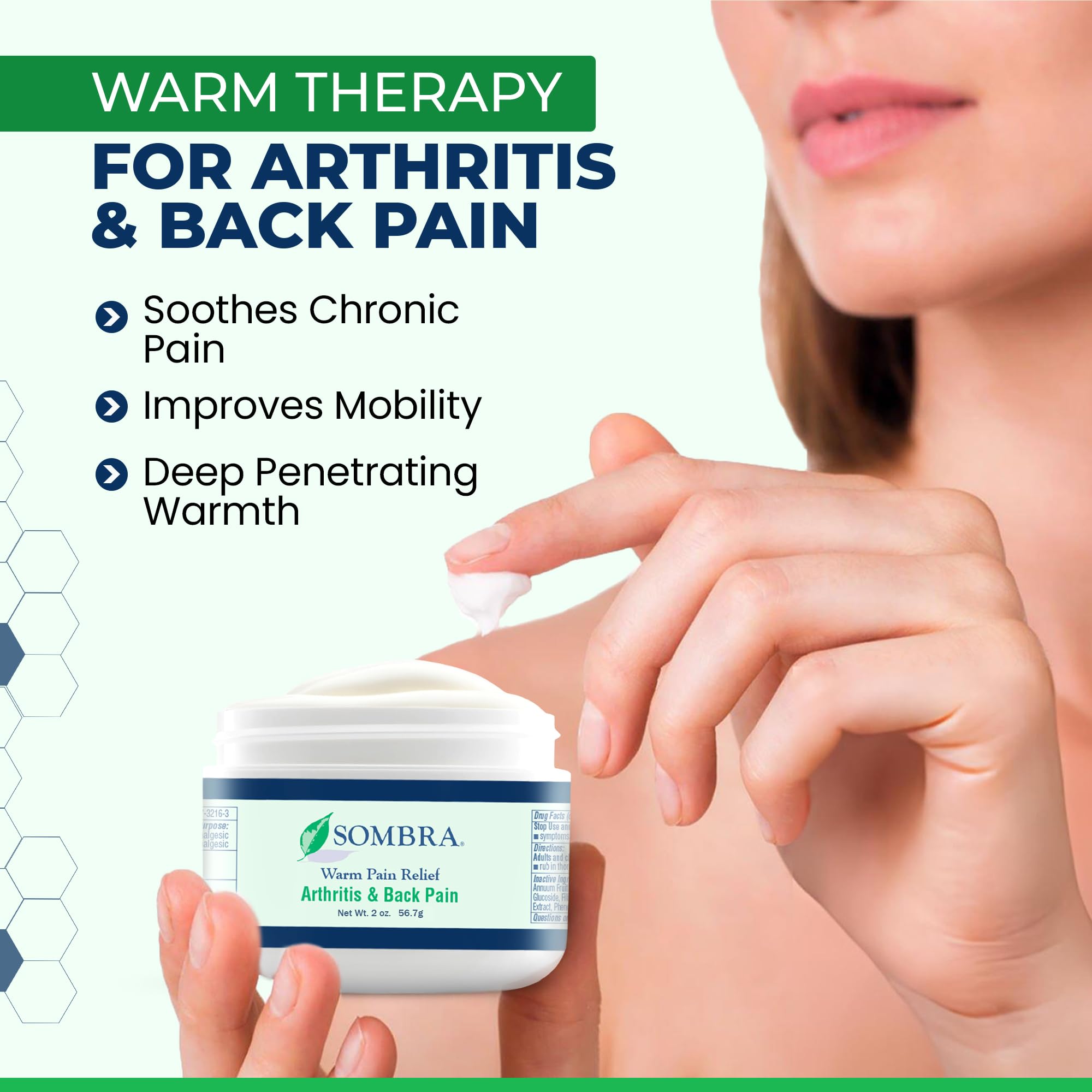 Sombra Warm & Cool Pain Relief Gel, Warm Relief for Arthritis and Chronic Pain Pre-Workout Muscle Rub, Cold for Swelling, Soreness, Post-Workout, Free of Artificial Fragrances, 2oz Per Jar SombraBuy Supplements Australia