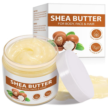 Shea Butter Raw, Pure Natural Shea Butter for Face & Body with Vitamin A, E and F, Hand Cream, Long-Lasting Hydration & Deeply Moisturizing for Dry, Cracked Skin, SkinCare, Keeps Skin Healthy 7.8 oz