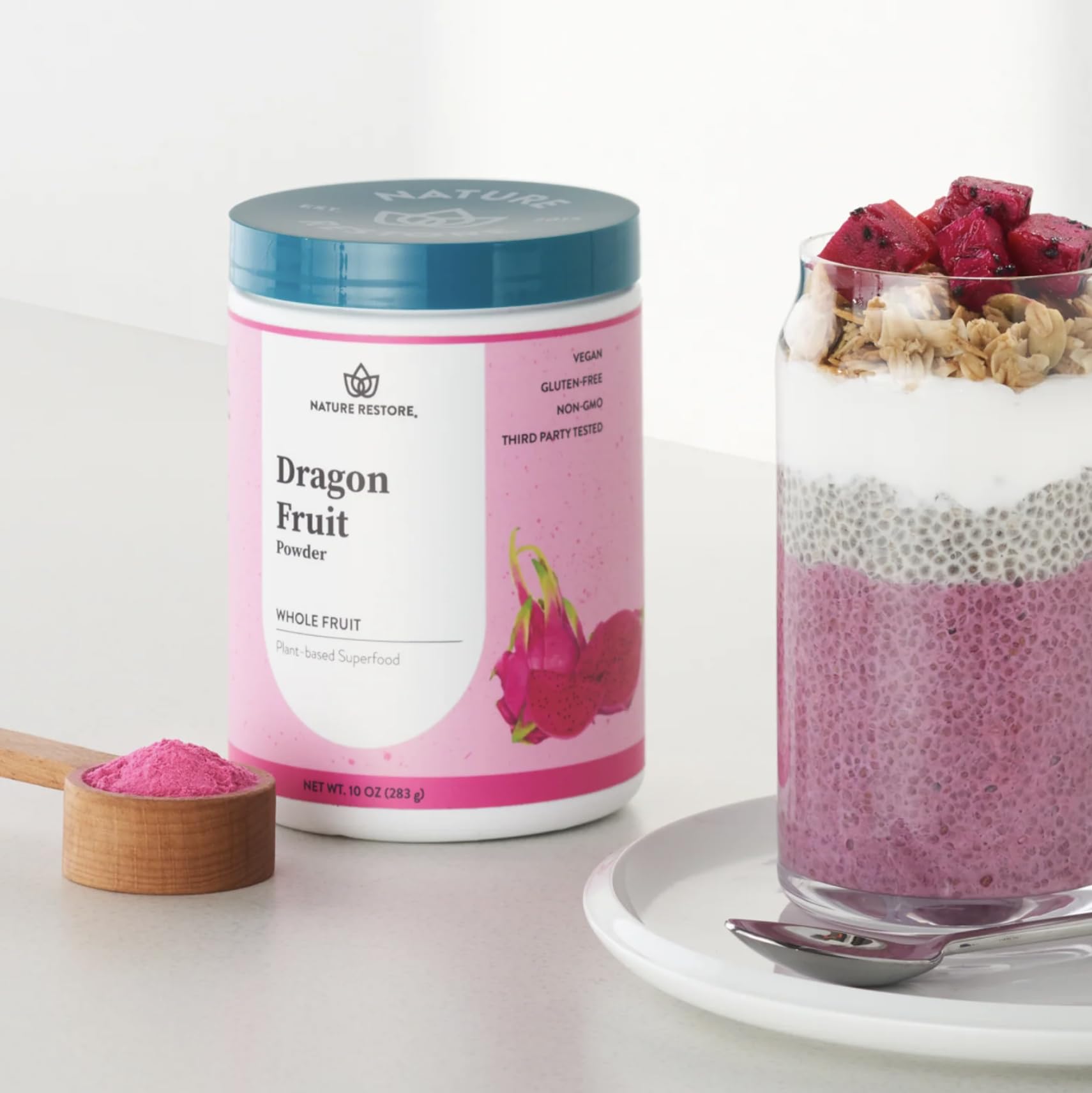 Pink Pitaya Powder, 8 Ounces, Non GMO, Gluten Free, Vegan, Packaged Locally in California