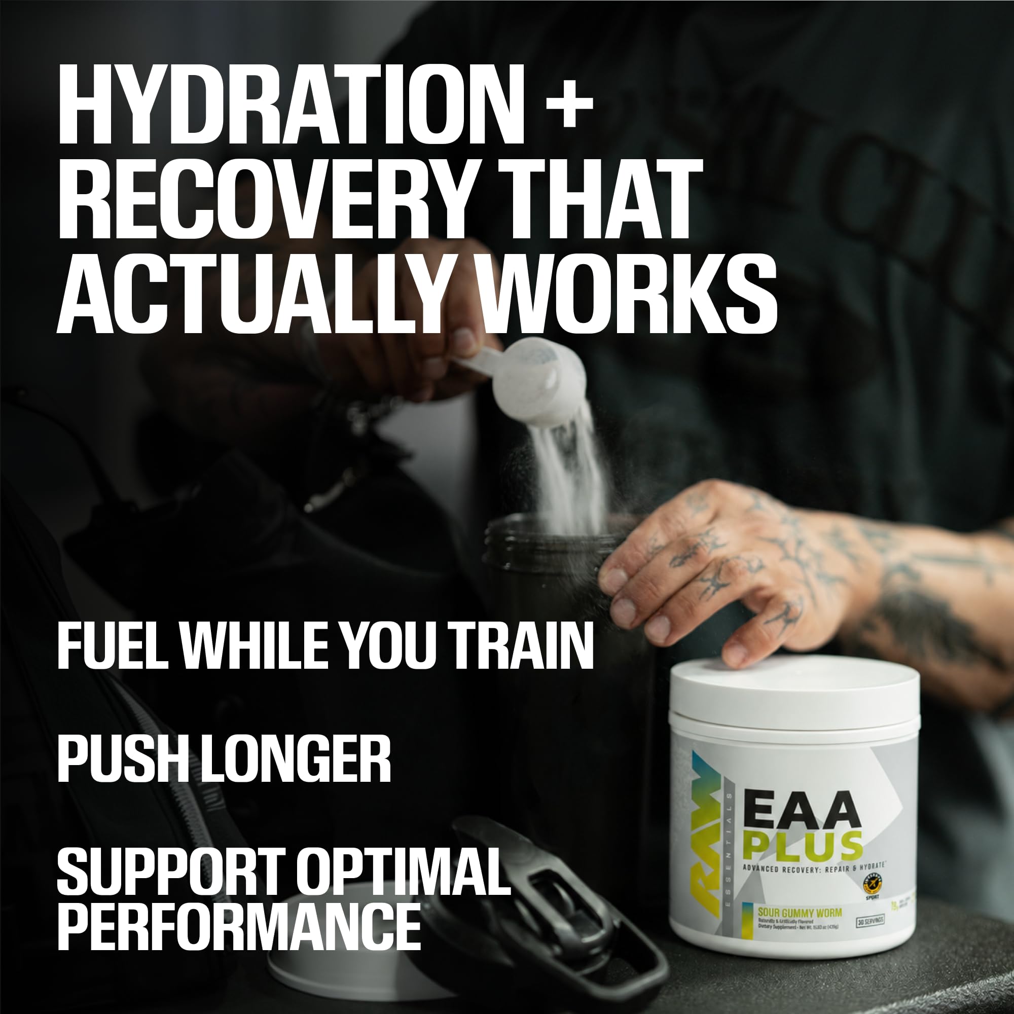 RAW EAA Plus, Amino Acids Powder, Watermelon Grape (30 Servings) - Pre Workout Amino Energy Powder for Advanced Endurance, Recovery & Lean Muscle Growth - BCAA Amino Acids Supplement for Men & Women