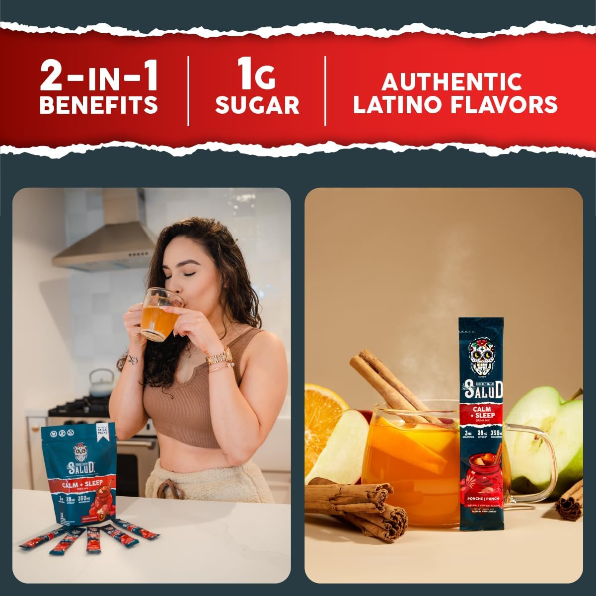 Salud Variety 3-Pack | 2-in-1 Energy + Focus (Strawberry Watermelon), Hydration + Immunity (Cucumber Lime) & Calm + Sleep (Punch) – 15 Servings Each, Non-GMO, Gluten Free, Low Calorie, 1g of Sugar