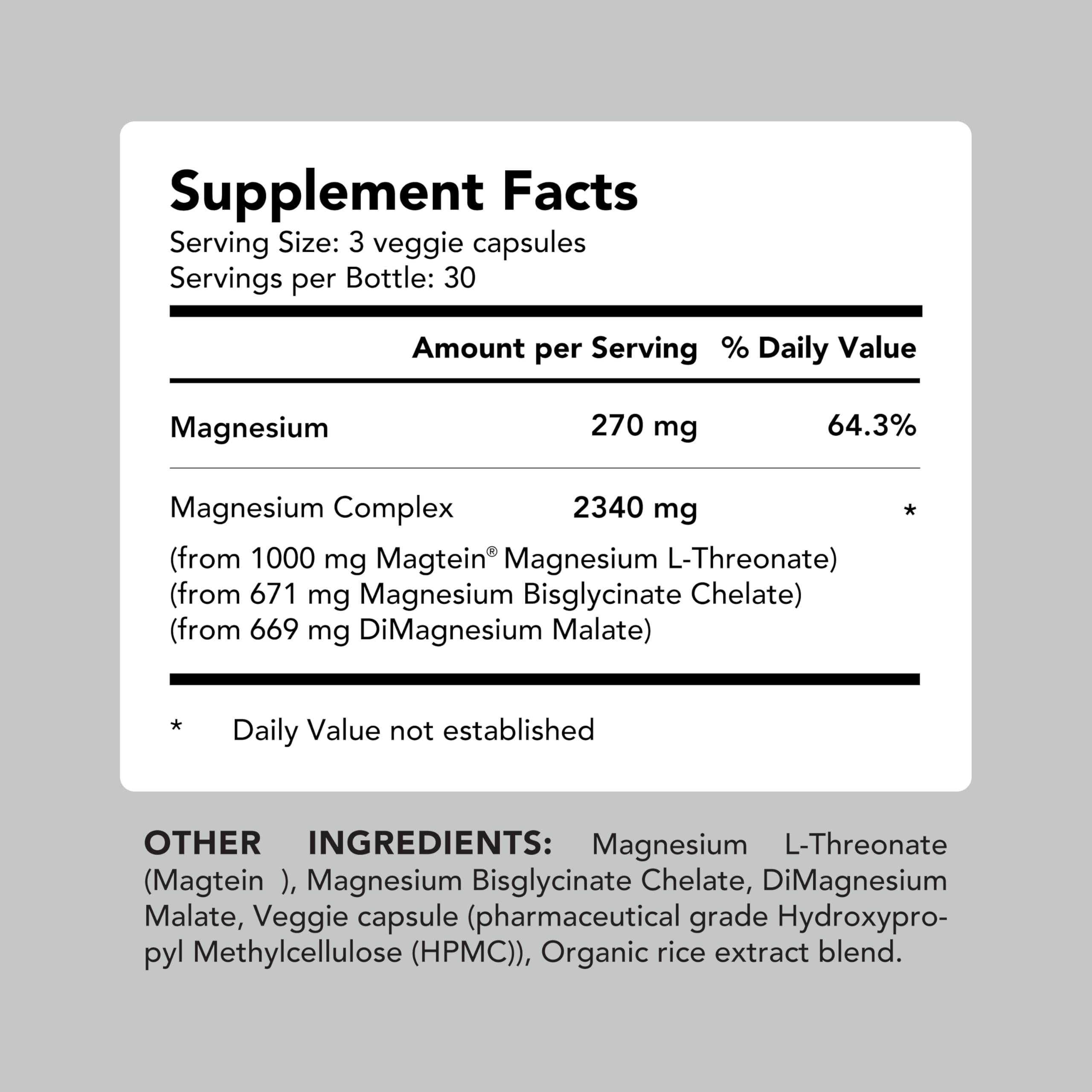 AMANDEAN Magtein Magnesium Complex. L-Threonate, Glycinate, Malate Triple Blend Chelated Magnesium Supplement. 90 Veggie Capsules. High Absorption Branded Ingredients. Brain Health, Sleep, Calm*. AMANDEAN buy supplements Au