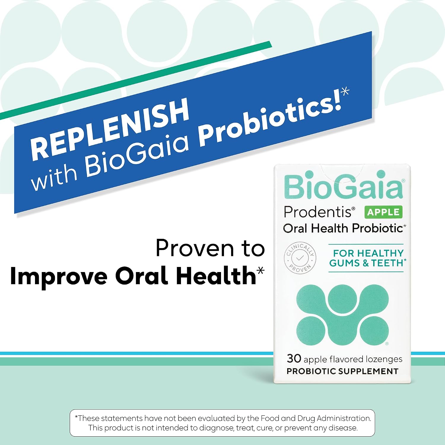 BioGaia Prodentis Oral Probiotics for Teeth & Gums and Bad Breath | Apple | Dental Hygienist-Recommended | Promotes Healthy Gums & Improves Oral Health | Fights Bad Breath | Dental Probiotic (3-Pack)